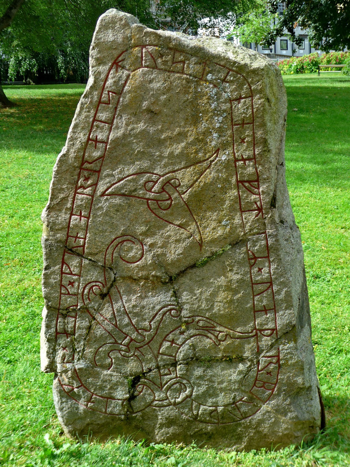 Rune stone with an inscription from the 11th century